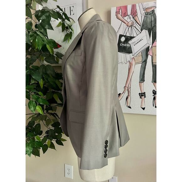 Banana Republic Womens Vintage Y2K Silk Wool Knit Gray Work Blazer Size 8 - Picture 5 of 10